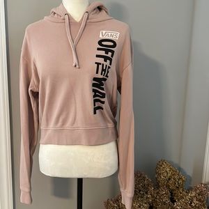 Gently worn! Women’s Vans hoodie with front and back graphics, dusty rose, Sz XS